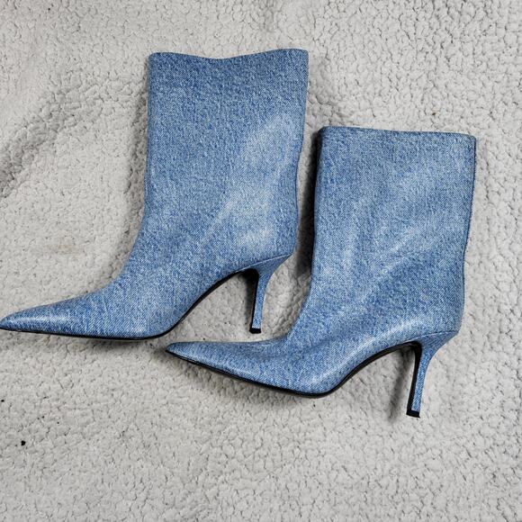 Alexander Wang Delphine 90mm denim Boots EU 35.5 US 55 - Picture 2 of 9